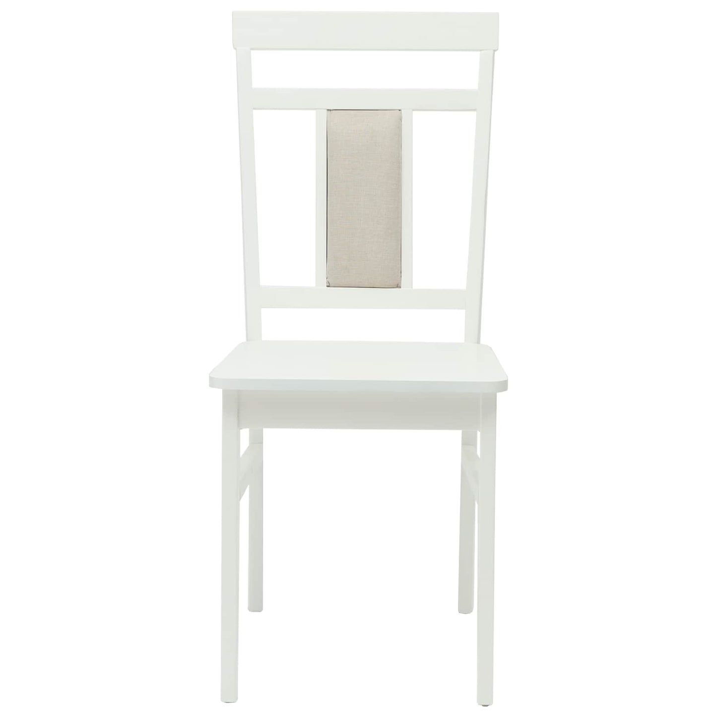 vidaXL Dining Chair 2 pcs White Solid Rubber Wood