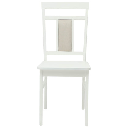 vidaXL Dining Chair 2 pcs White Solid Rubber Wood