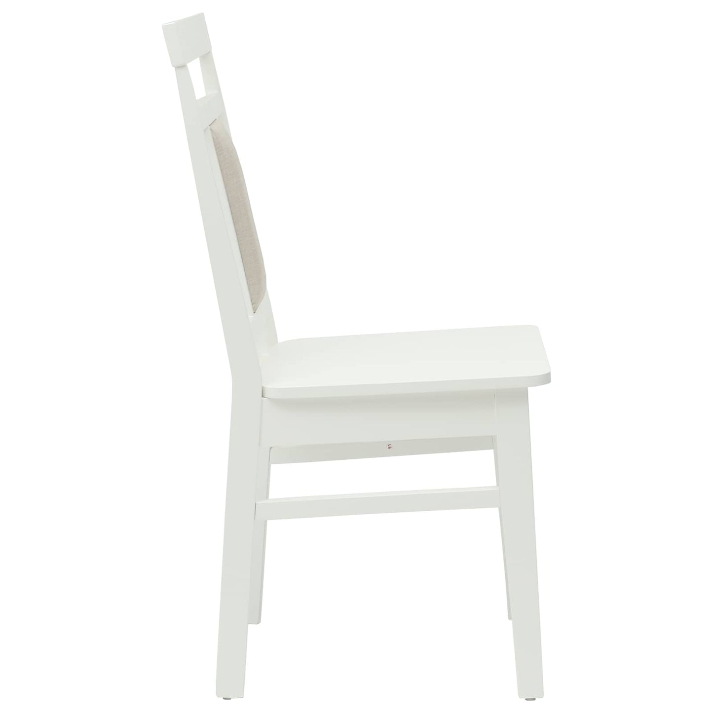 vidaXL Dining Chair 2 pcs White Solid Rubber Wood
