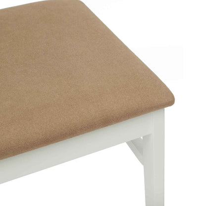 vidaXL Dining Chair 2 pcs White and Brown Solid Rubber Wood