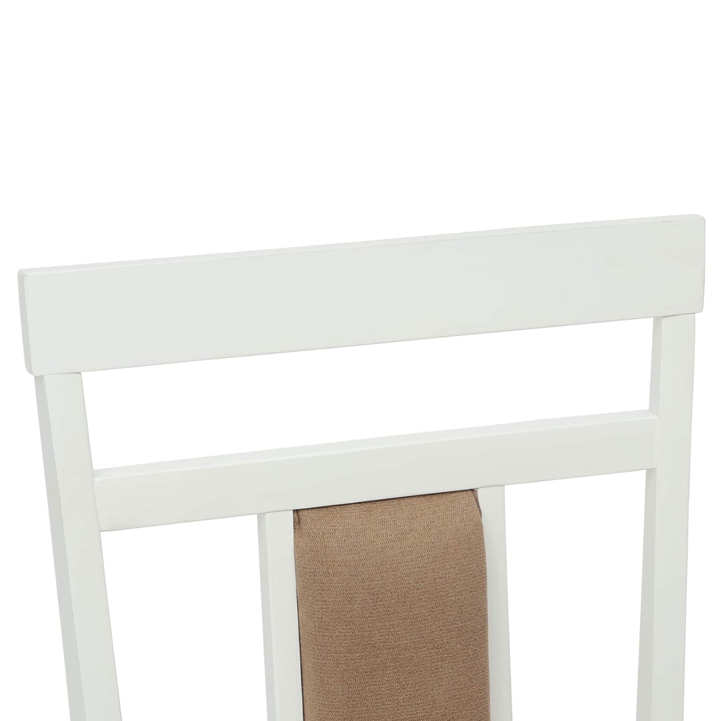 vidaXL Dining Chair 2 pcs White and Brown Solid Rubber Wood
