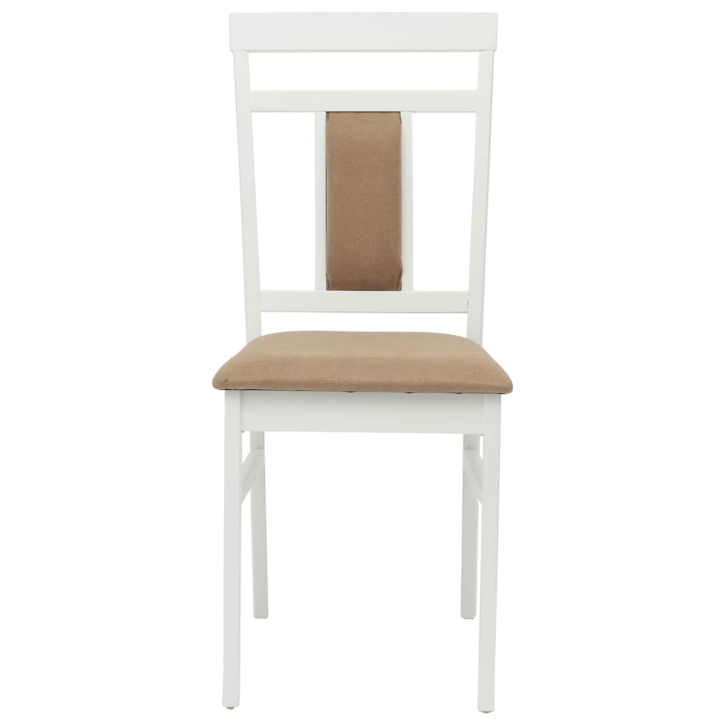 vidaXL Dining Chair 2 pcs White and Brown Solid Rubber Wood