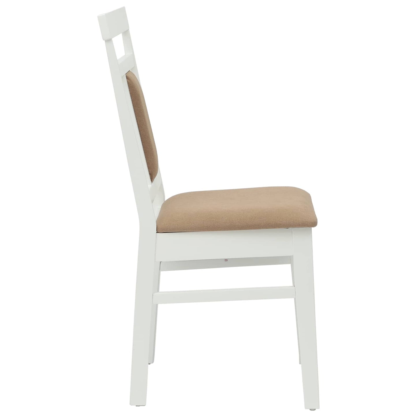 vidaXL Dining Chair 2 pcs White and Brown Solid Rubber Wood