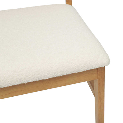 vidaXL Dining Chair 2 pcs Natural and Light Solid Rubber Wood