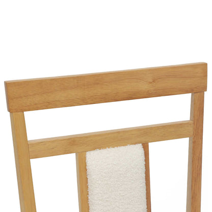 vidaXL Dining Chair 2 pcs Natural and Light Solid Rubber Wood