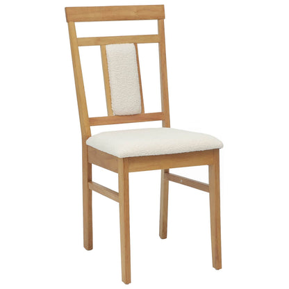 vidaXL Dining Chair 2 pcs Natural and Light Solid Rubber Wood