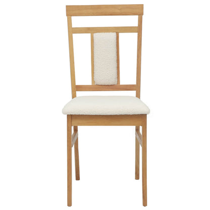 vidaXL Dining Chair 2 pcs Natural and Light Solid Rubber Wood
