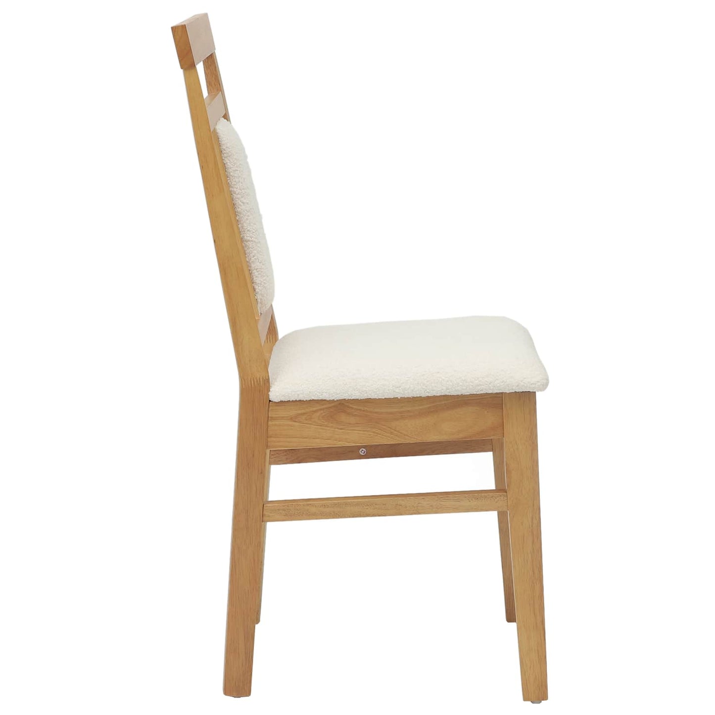 vidaXL Dining Chair 2 pcs Natural and Light Solid Rubber Wood