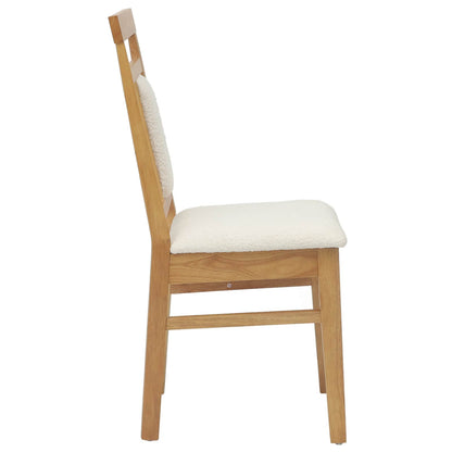 vidaXL Dining Chair 2 pcs Natural and Light Solid Rubber Wood