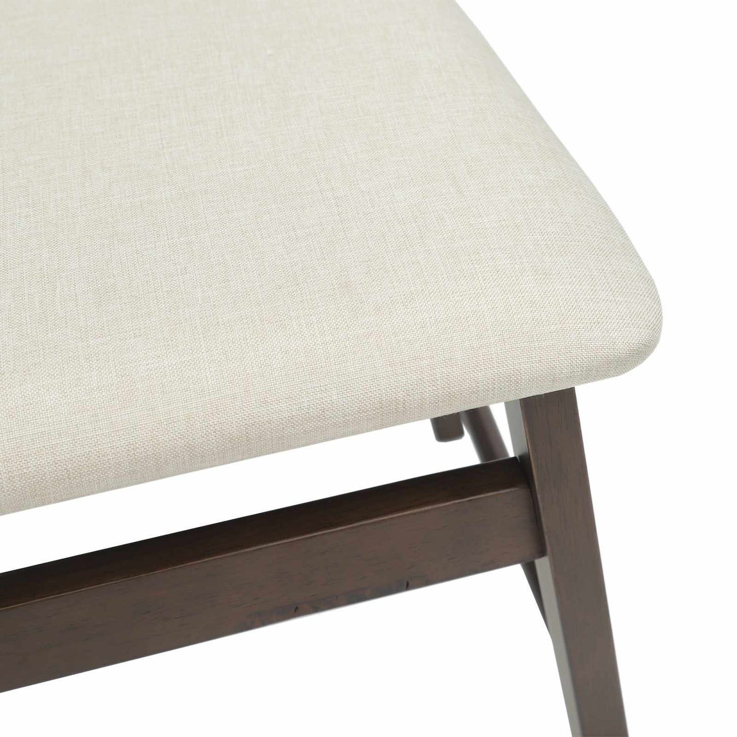 vidaXL Dining Chair 2 pcs Light Brown and Light Solid Rubber Wood