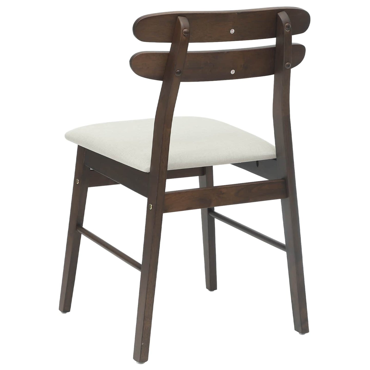 vidaXL Dining Chair 2 pcs Light Brown and Light Solid Rubber Wood