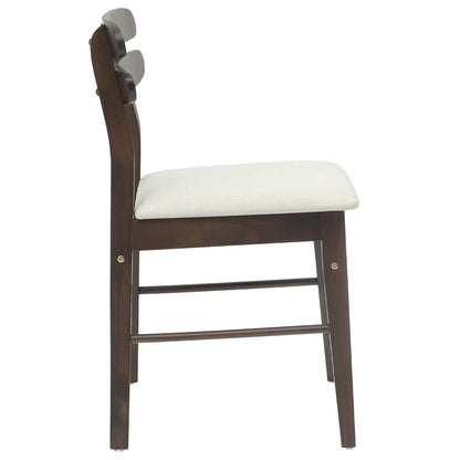 vidaXL Dining Chair 2 pcs Light Brown and Light Solid Rubber Wood