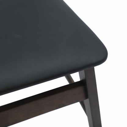 vidaXL Dining Chair 2 pcs Light Brown and Black Solid Rubber Wood