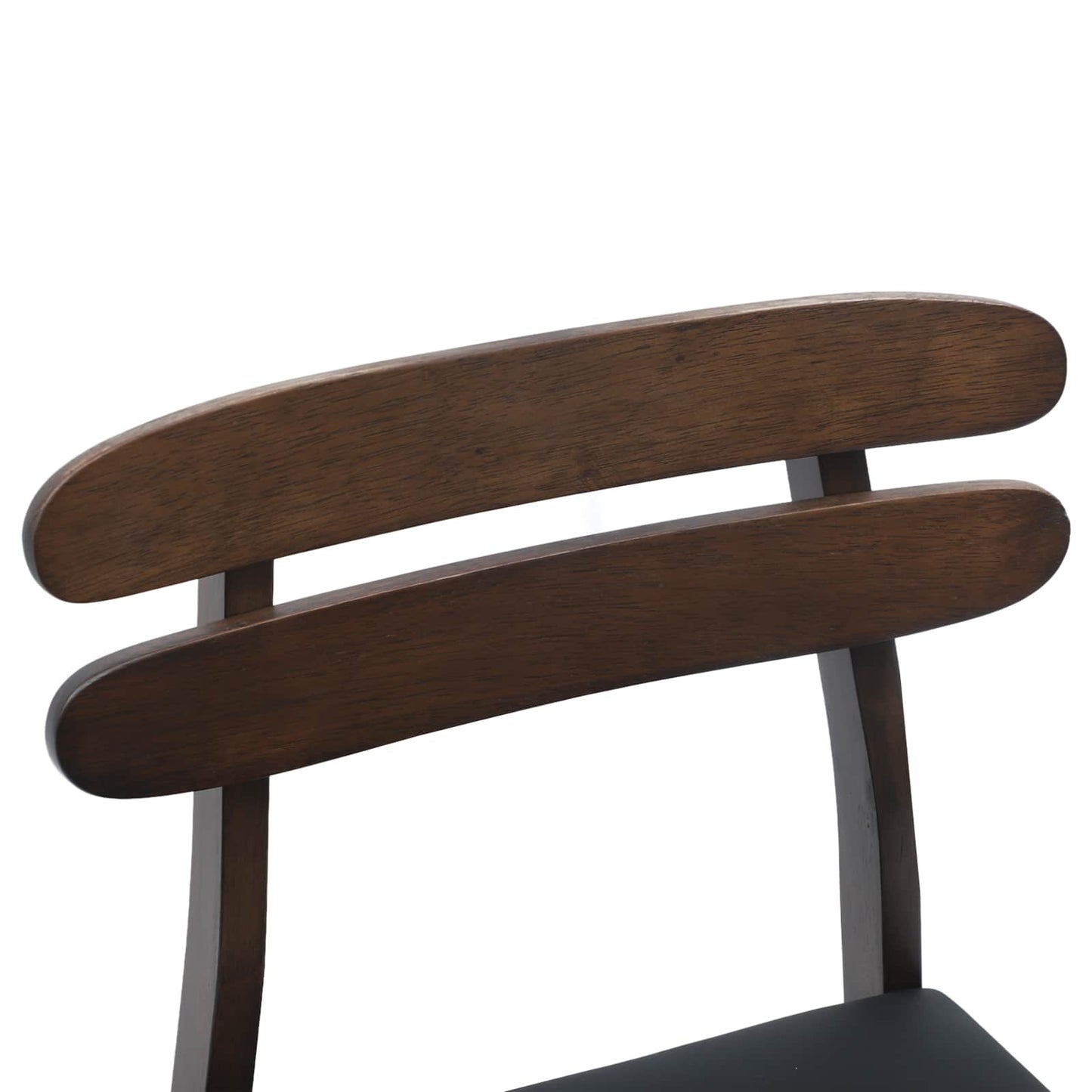 vidaXL Dining Chair 2 pcs Light Brown and Black Solid Rubber Wood