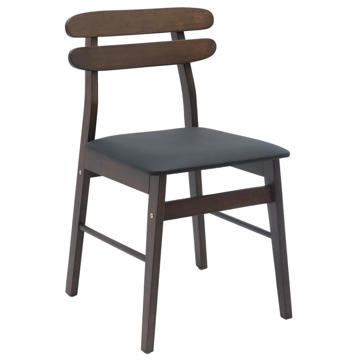 vidaXL Dining Chair 2 pcs Light Brown and Black Solid Rubber Wood