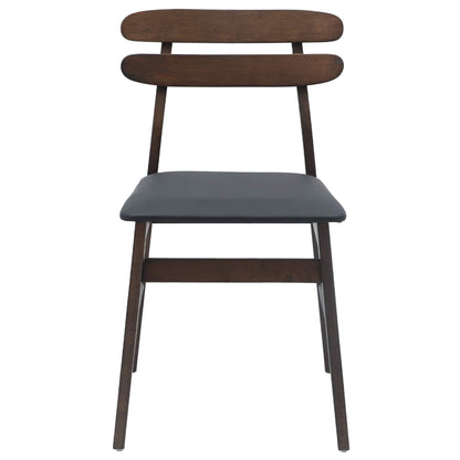 vidaXL Dining Chair 2 pcs Light Brown and Black Solid Rubber Wood