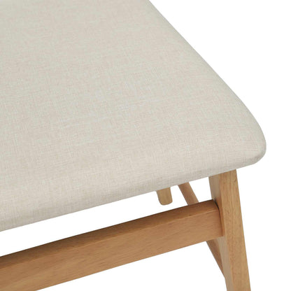 vidaXL Dining Chair 2 pcs Natural and Light Solid Rubber Wood