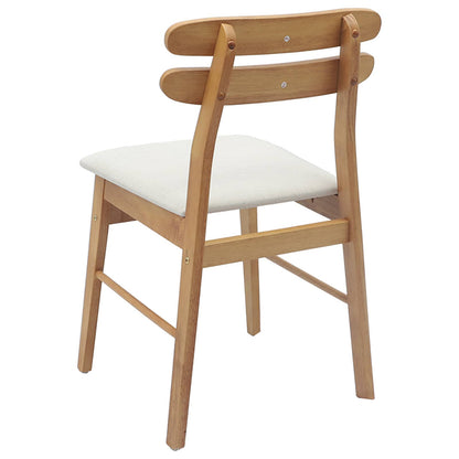vidaXL Dining Chair 2 pcs Natural and Light Solid Rubber Wood