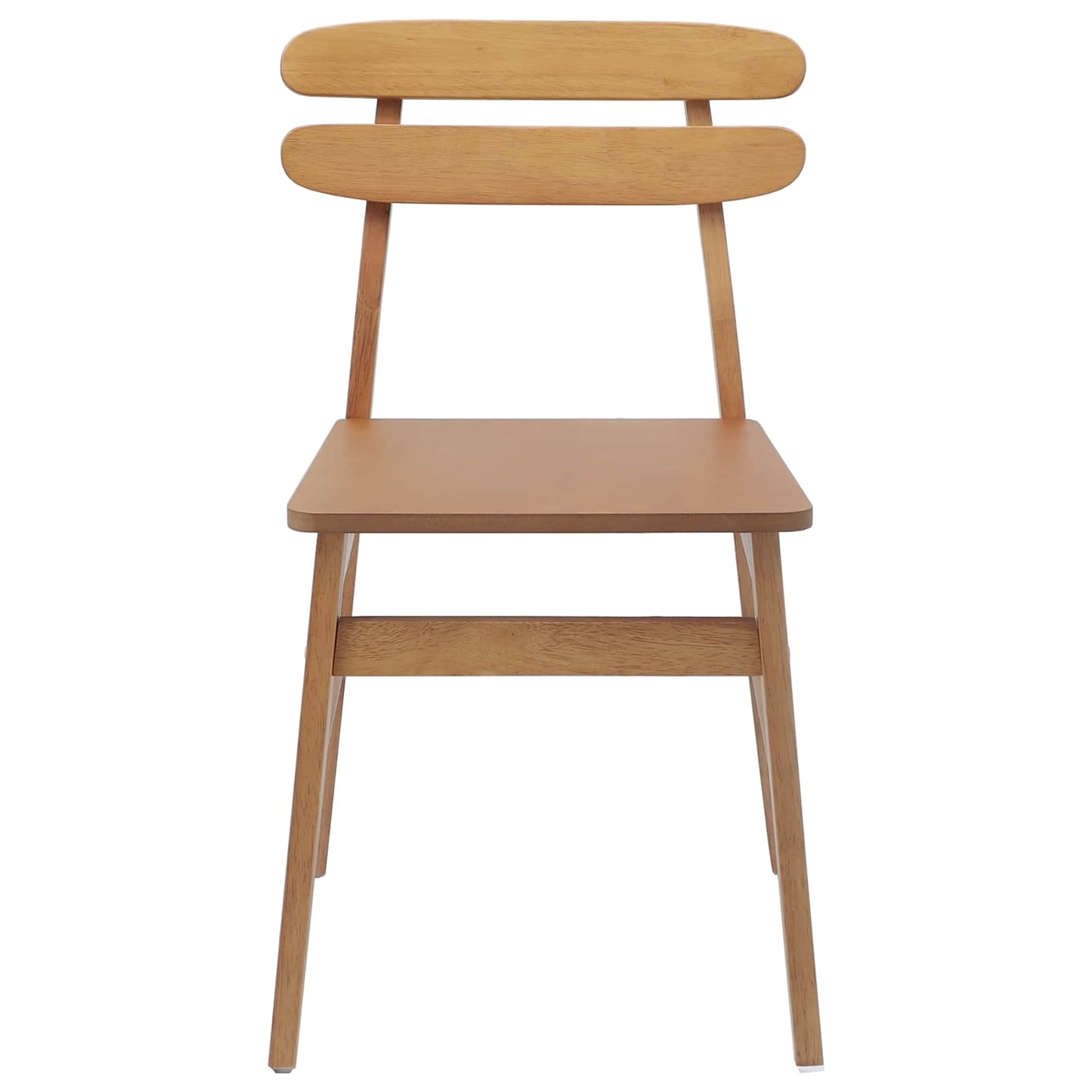 vidaXL Dining Chair 2 pcs Natural Solid Rubber Wood