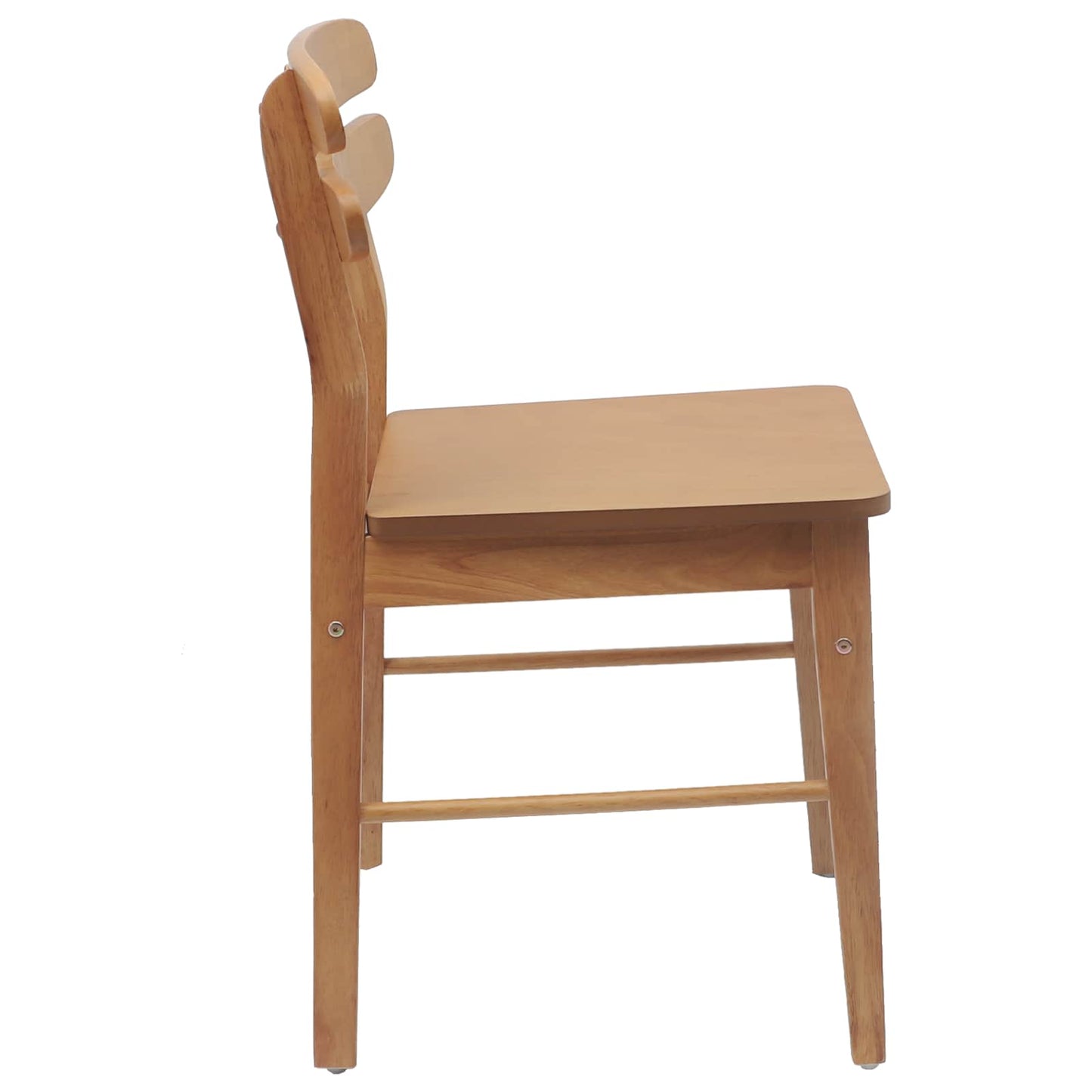 vidaXL Dining Chair 2 pcs Natural Solid Rubber Wood