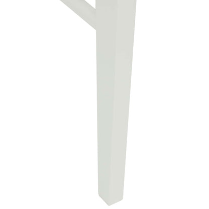 vidaXL Dining Chair 2 pcs White and Natural Solid Rubber Wood