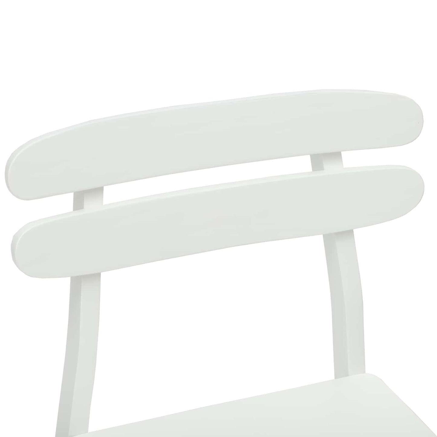 vidaXL Dining Chair 2 pcs White Solid Rubber Wood