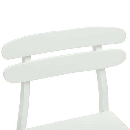vidaXL Dining Chair 2 pcs White Solid Rubber Wood