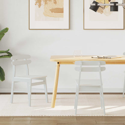 vidaXL Dining Chair 2 pcs White Solid Rubber Wood