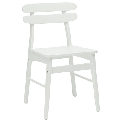 vidaXL Dining Chair 2 pcs White Solid Rubber Wood