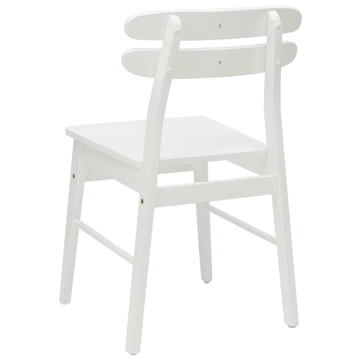 vidaXL Dining Chair 2 pcs White Solid Rubber Wood
