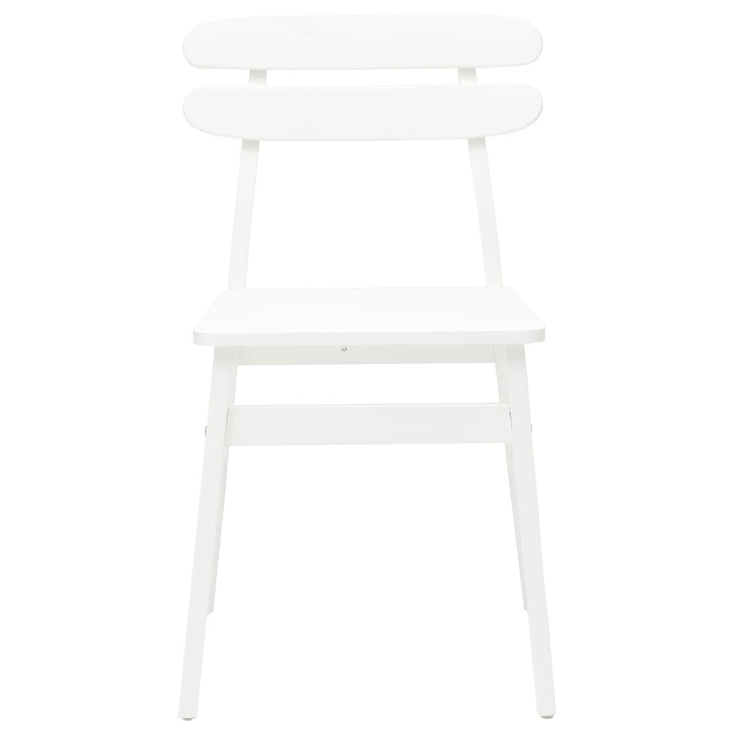 vidaXL Dining Chair 2 pcs White Solid Rubber Wood