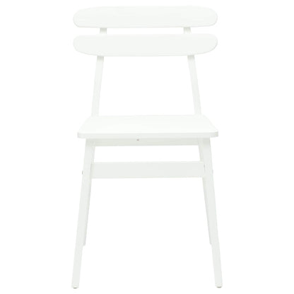 vidaXL Dining Chair 2 pcs White Solid Rubber Wood