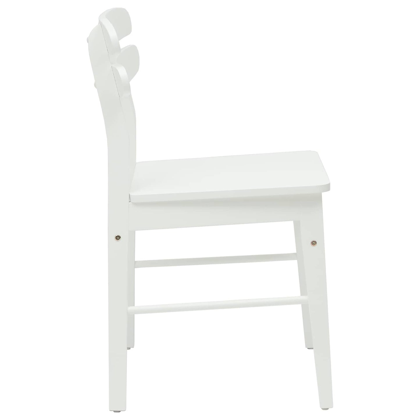 vidaXL Dining Chair 2 pcs White Solid Rubber Wood