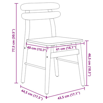 vidaXL Dining Chair 2 pcs White Solid Rubber Wood