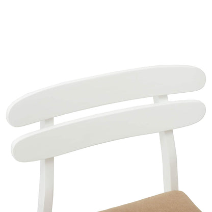 vidaXL Dining Chair 2 pcs White and Brown Solid Rubber Wood