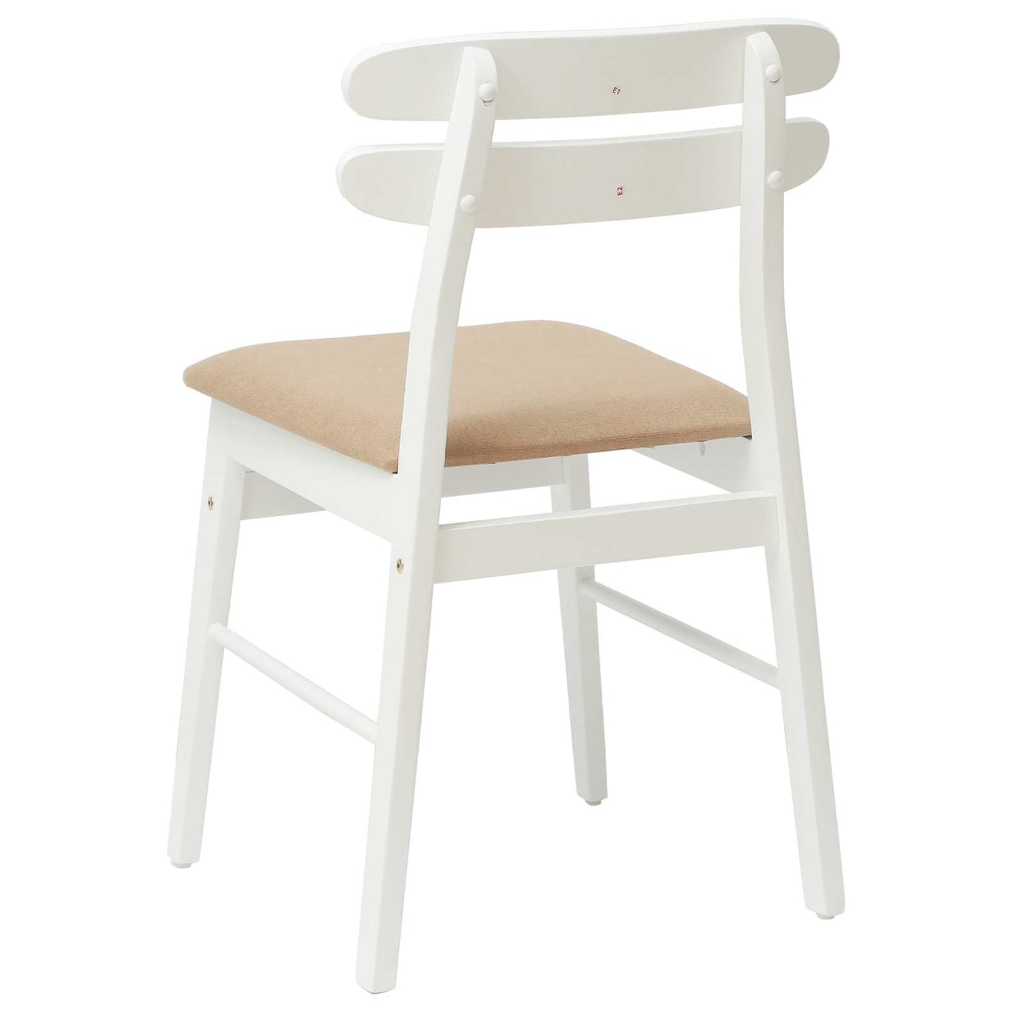 vidaXL Dining Chair 2 pcs White and Brown Solid Rubber Wood