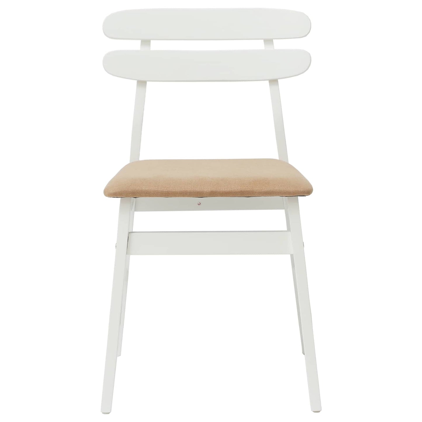 vidaXL Dining Chair 2 pcs White and Brown Solid Rubber Wood