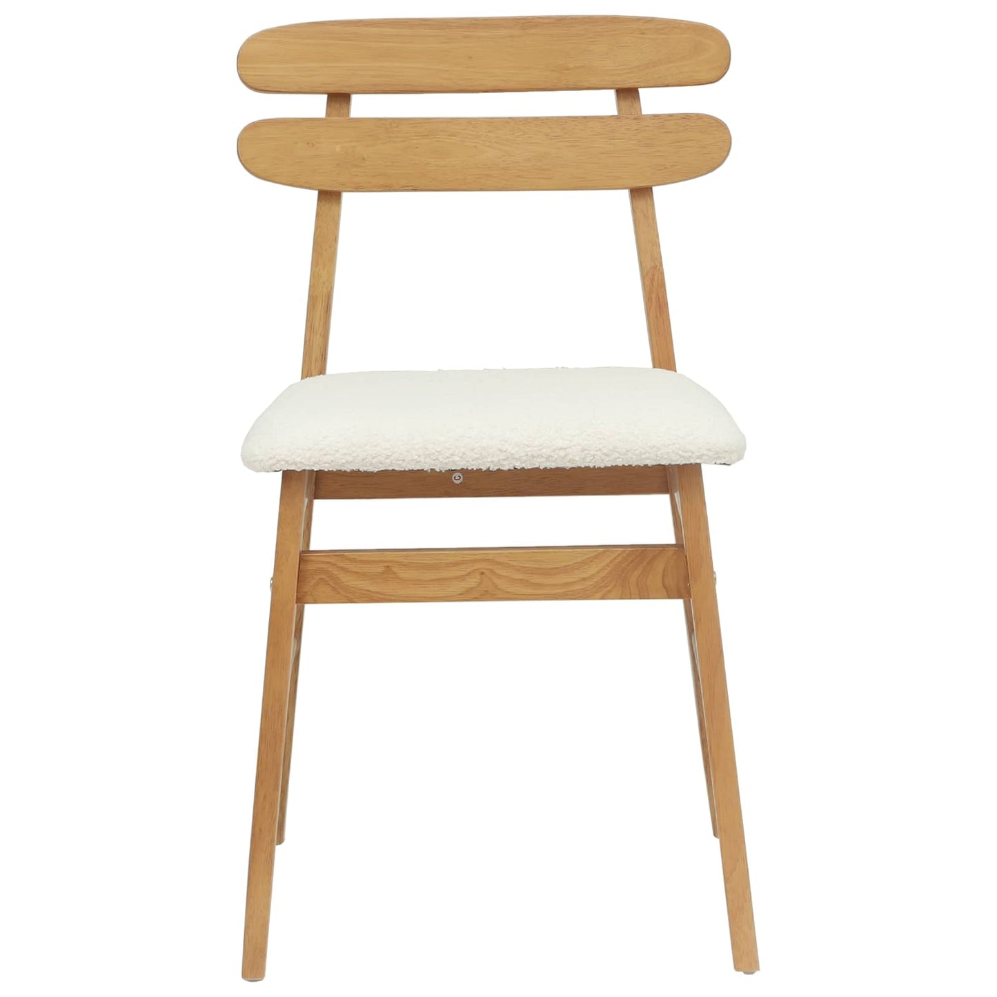 vidaXL Dining Chair 2 pcs Natural and Light Solid Rubber Wood