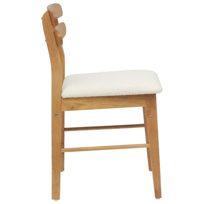 vidaXL Dining Chair 2 pcs Natural and Light Solid Rubber Wood