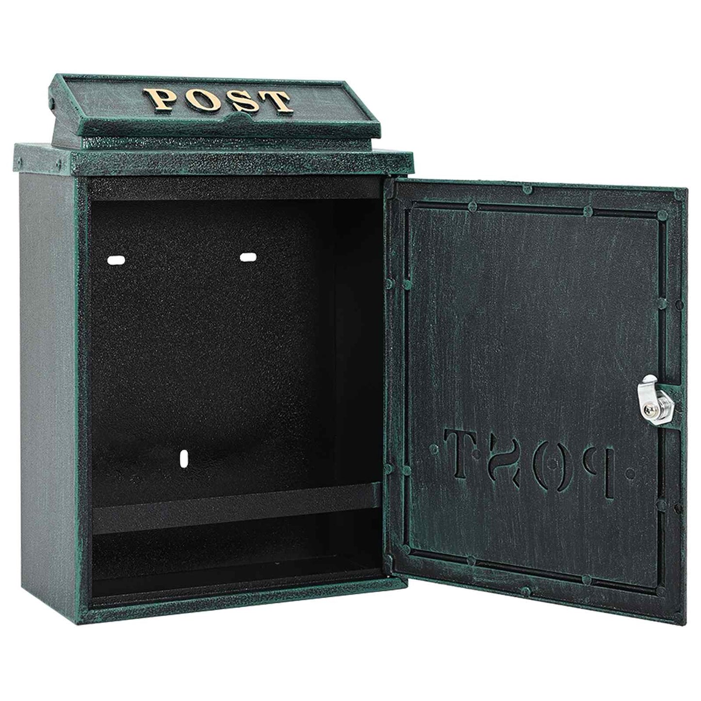 vidaXL Wall Mounted Mailbox Green 29 x 13 x 41 cm Cast Aluminum