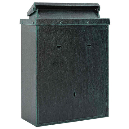 vidaXL Wall Mounted Mailbox Green 29 x 13 x 41 cm Cast Aluminum