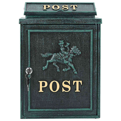 vidaXL Wall Mounted Mailbox Green 29 x 13 x 41 cm Cast Aluminum