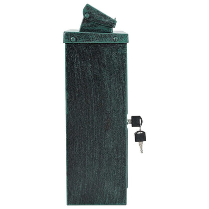 vidaXL Wall Mounted Mailbox Green 29 x 13 x 41 cm Cast Aluminum