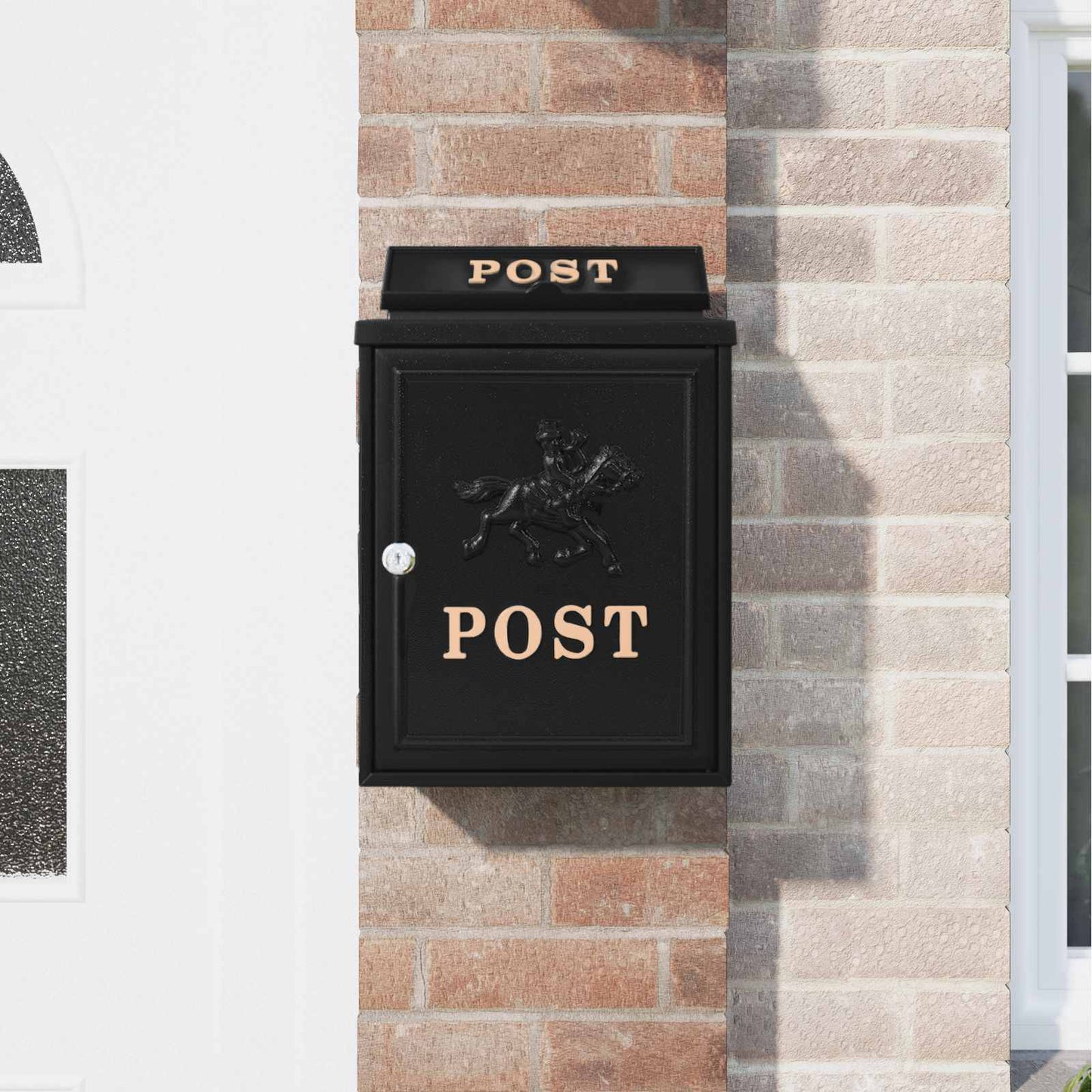 vidaXL Wall Mounted Mailbox Black 29 x 13 x 41 cm Cast Aluminum
