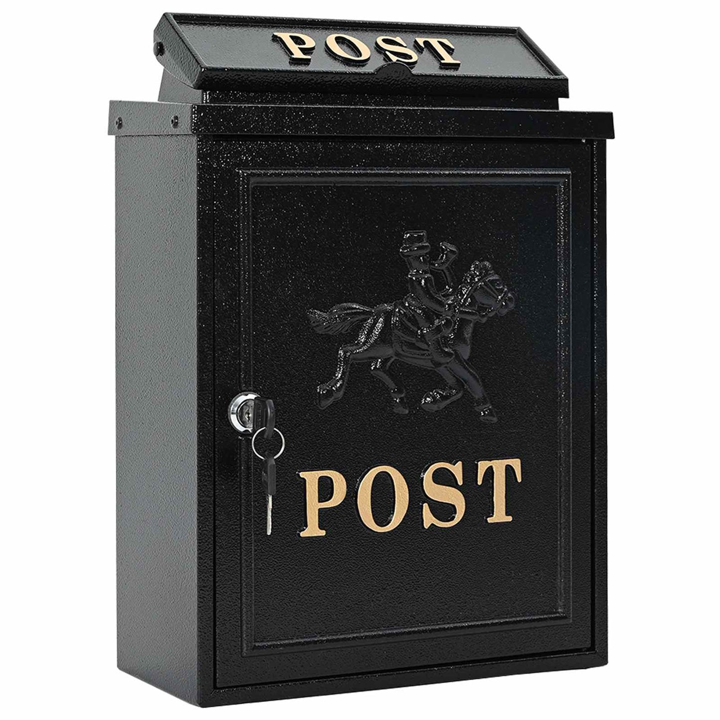 vidaXL Wall Mounted Mailbox Black 29 x 13 x 41 cm Cast Aluminum