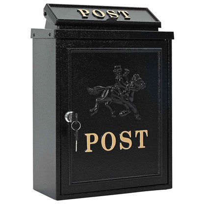 vidaXL Wall Mounted Mailbox Black 29 x 13 x 41 cm Cast Aluminum