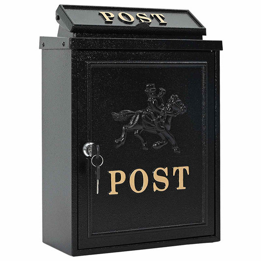 vidaXL Wall Mounted Mailbox Black 29 x 13 x 41 cm Cast Aluminum