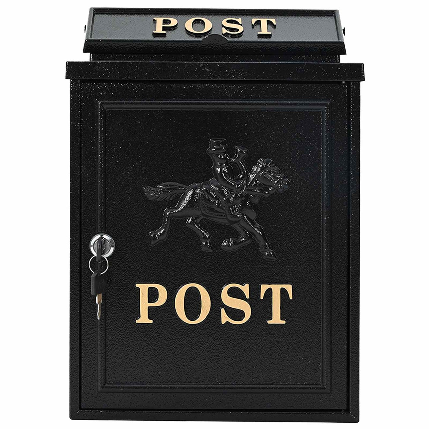 vidaXL Wall Mounted Mailbox Black 29 x 13 x 41 cm Cast Aluminum