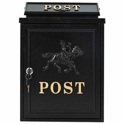 vidaXL Wall Mounted Mailbox Black 29 x 13 x 41 cm Cast Aluminum