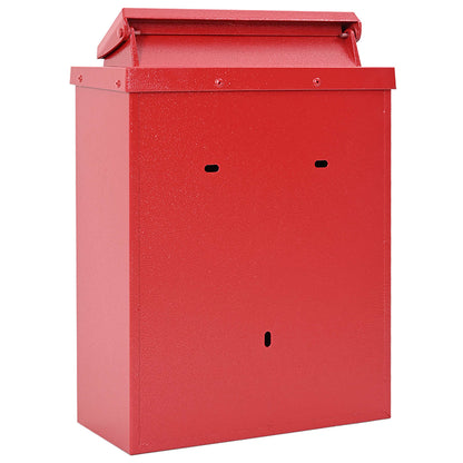 vidaXL Wall Mounted Mailbox Red 29 x 13 x 41 cm Cast Aluminum